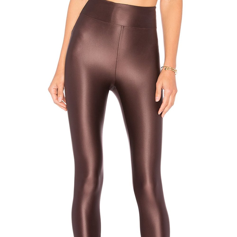 Koral Lustrous High Rise Crop Leggings in Bordeaux
